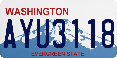 WA license plate AYU3118