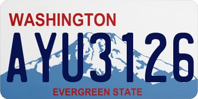 WA license plate AYU3126
