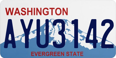 WA license plate AYU3142