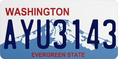 WA license plate AYU3143