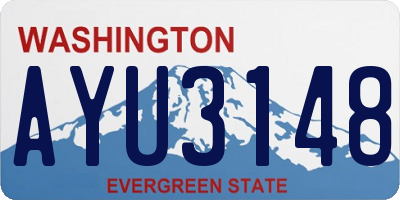 WA license plate AYU3148