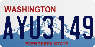 WA license plate AYU3149