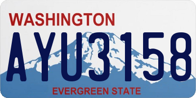 WA license plate AYU3158