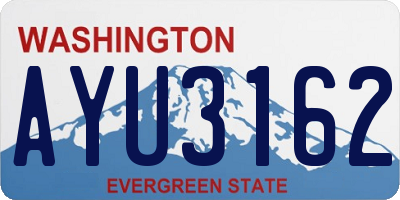 WA license plate AYU3162