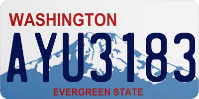 WA license plate AYU3183