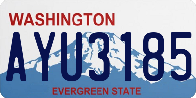 WA license plate AYU3185