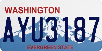 WA license plate AYU3187