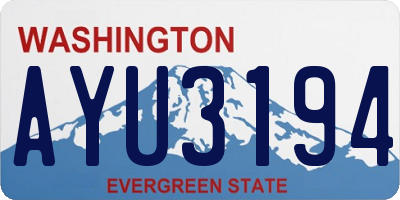 WA license plate AYU3194