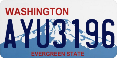 WA license plate AYU3196