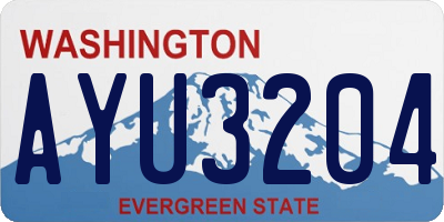 WA license plate AYU3204