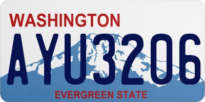 WA license plate AYU3206