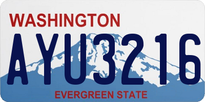 WA license plate AYU3216