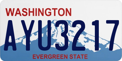 WA license plate AYU3217