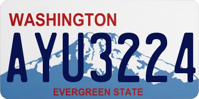 WA license plate AYU3224