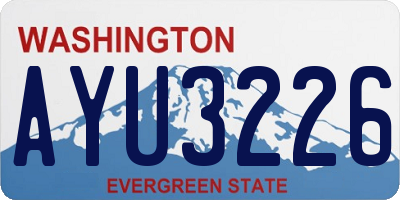 WA license plate AYU3226