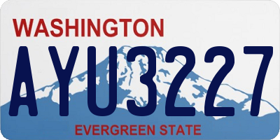 WA license plate AYU3227