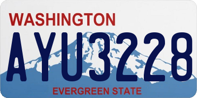 WA license plate AYU3228
