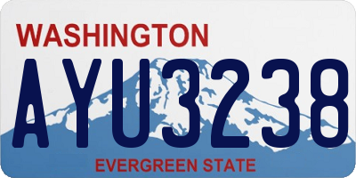 WA license plate AYU3238