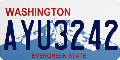 WA license plate AYU3242