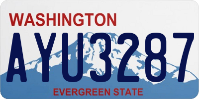 WA license plate AYU3287