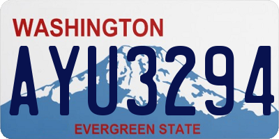 WA license plate AYU3294