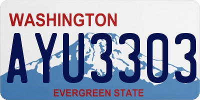 WA license plate AYU3303