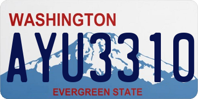 WA license plate AYU3310