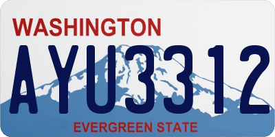 WA license plate AYU3312