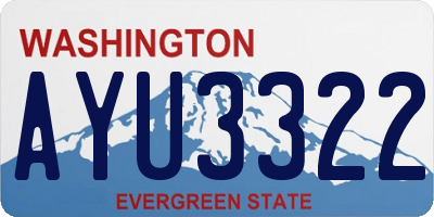 WA license plate AYU3322