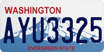 WA license plate AYU3325