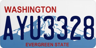 WA license plate AYU3328
