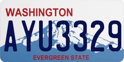 WA license plate AYU3329