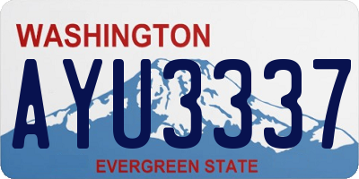 WA license plate AYU3337