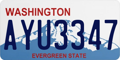 WA license plate AYU3347