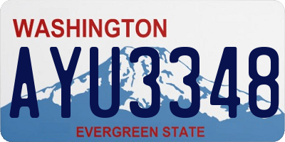 WA license plate AYU3348