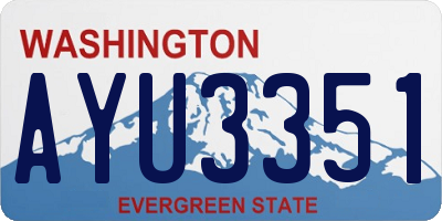 WA license plate AYU3351