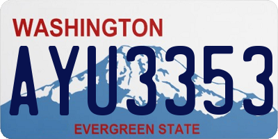 WA license plate AYU3353