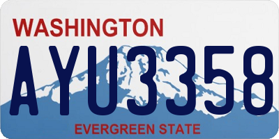 WA license plate AYU3358