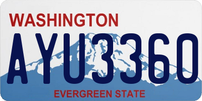 WA license plate AYU3360