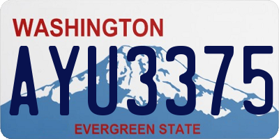 WA license plate AYU3375