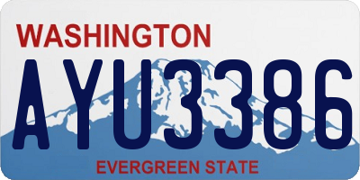 WA license plate AYU3386
