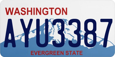 WA license plate AYU3387