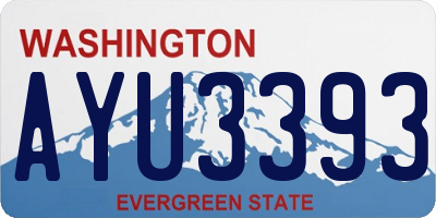 WA license plate AYU3393