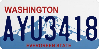 WA license plate AYU3418