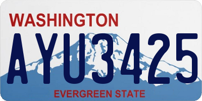 WA license plate AYU3425