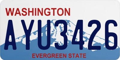 WA license plate AYU3426