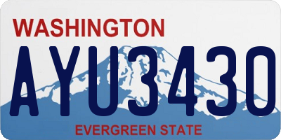 WA license plate AYU3430