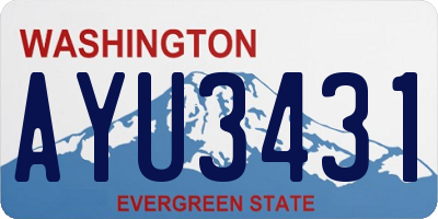 WA license plate AYU3431