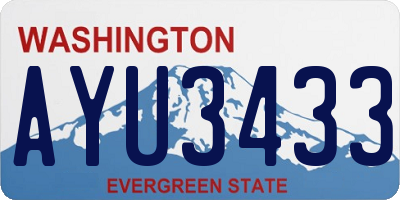 WA license plate AYU3433