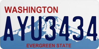WA license plate AYU3434